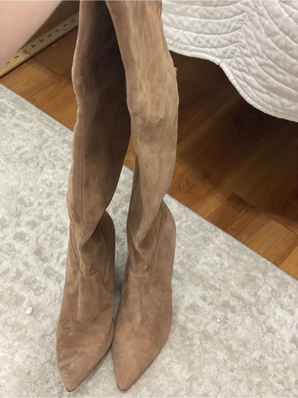 Natori Taupe Suede Over-the-Knee Wedge Boots Sz 9M - Size sold out online